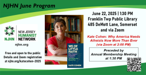 NJHN June Program with Kate Cohen: Why America Needs Atheists Now More Than Ever @ Franklin Twp Public Library