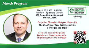 NJHN March Program [Hybrid]: Dr. Julien Musolino on The Problem of Free Will @ Franklin Twp Public Library